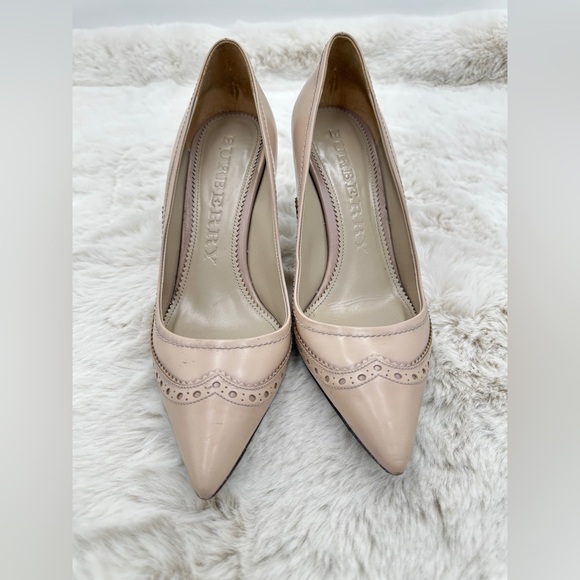 Burberry Leather Nude Pointed Toe Heels 40 US 10 - Picture 4 of 13